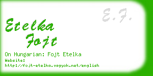 etelka fojt business card